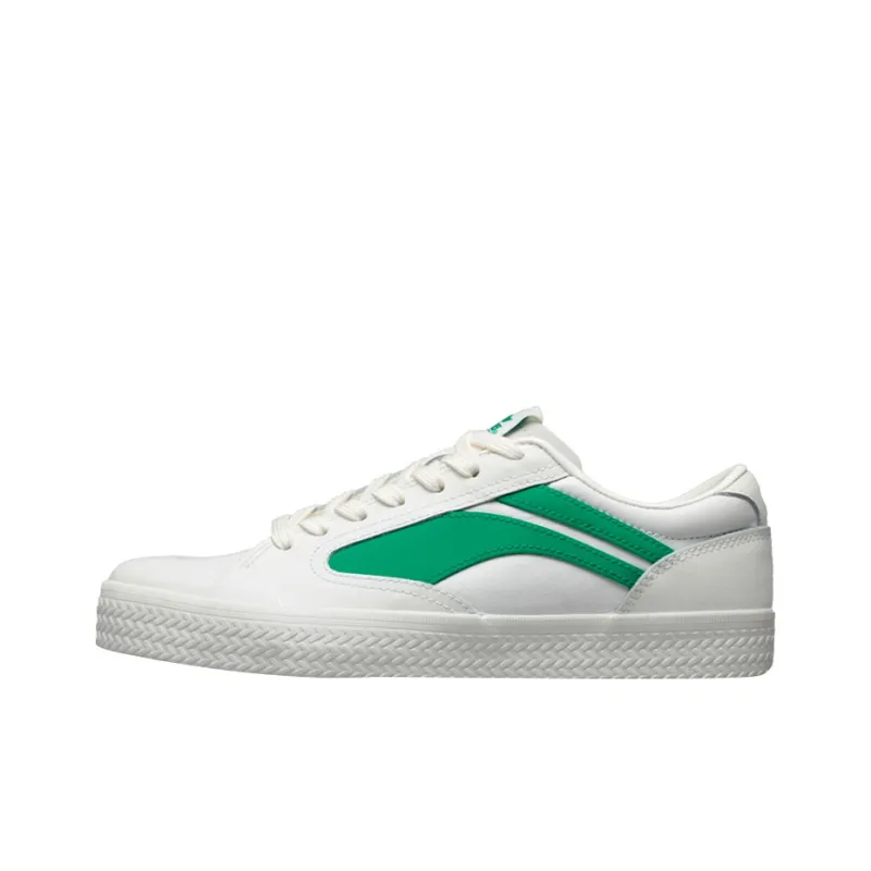 LiNing Wave Vntg Lightweight Low-Top Skateboard Shoes Men's White Green-0