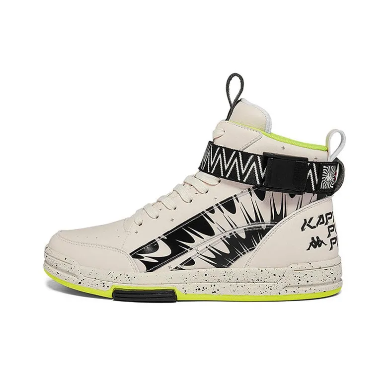 Edm x Kappa High Top Skateboard Shoes Unisex White-0