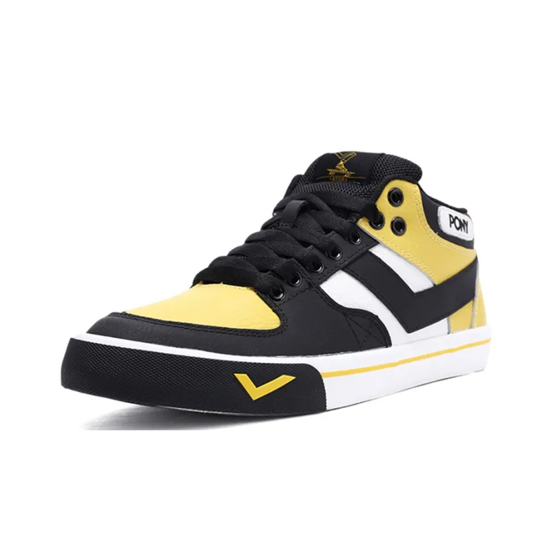 PONY Atop Low Top Skateboard Shoes Men's Black Yellow-1
