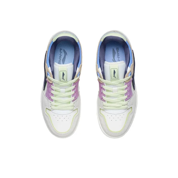 LiNing Tianji Slip Resistant, Abrasion Resistant, Lightweight, Breathable Low Top Skateboard Shoes Women's Mist White-3