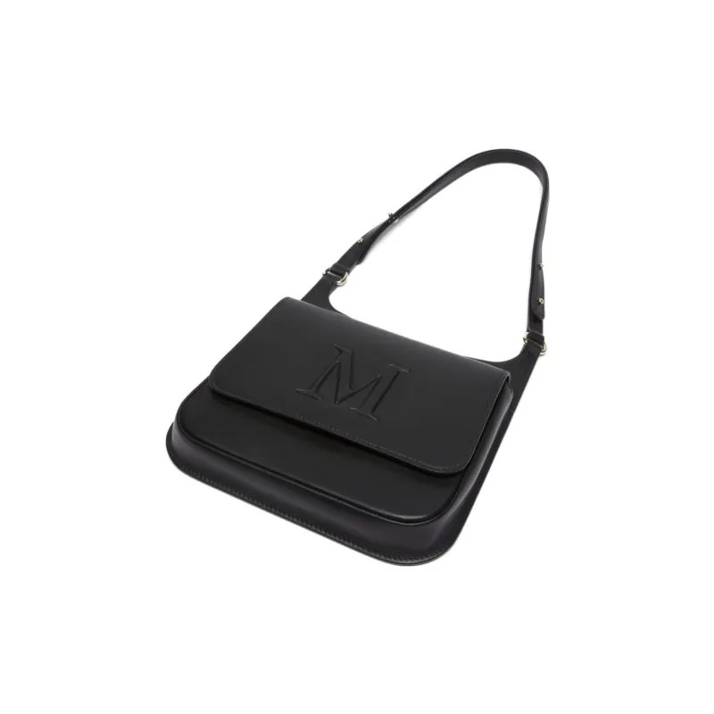 MaxMara Cow Leather Shoulder Bag Women's Black-2