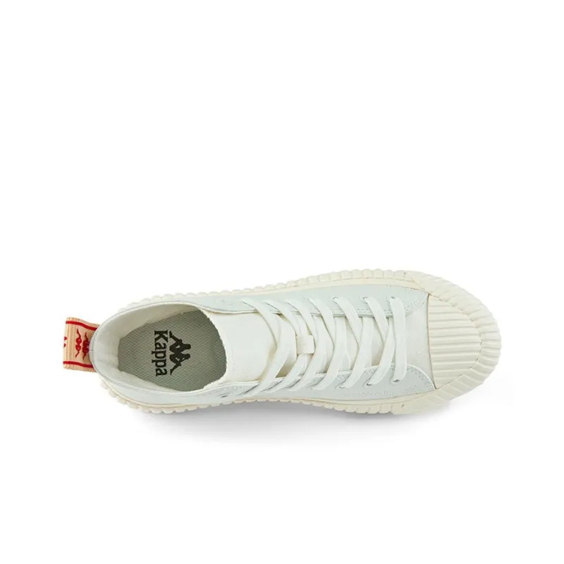 Kappa Coverage Anti Slip And Wear Resistant High Top Skateboard Shoes Unisex Jasmine White-3