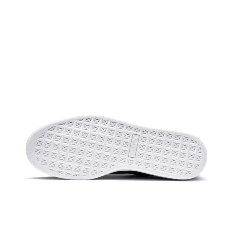 PUMA Basket Exotic Lu Anti-Slip And Wear-Resistant Lightweight Low-Top Skateboard Shoes Women's Dark Blue White-4