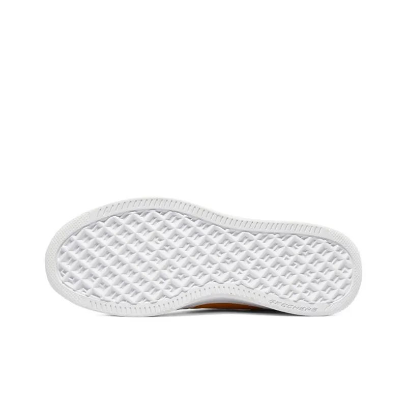 Skechers Sport Court 92 Anti Slip Wear Resistant Low Top Skateboard Shoes Men's White Yellow-4