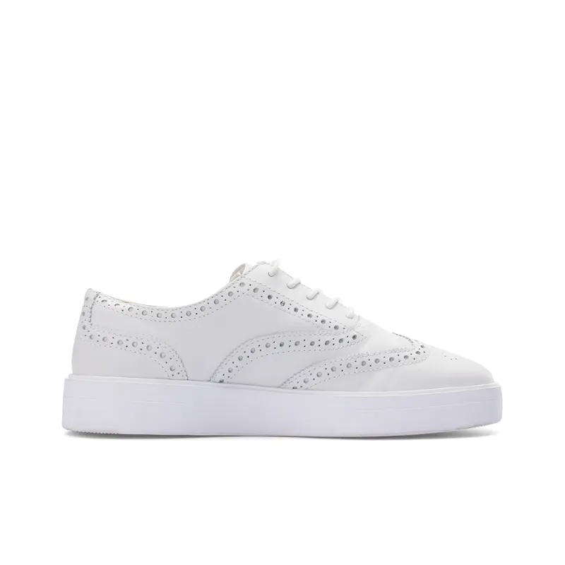 Clarks Warm Anti Slip And Wear Resistant Low Top Skateboard Shoes Women's White-1