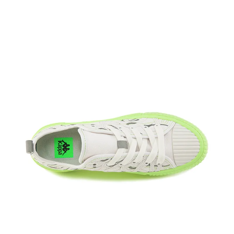Kappa Low Top Skateboard Shoes Unisex White Green-2