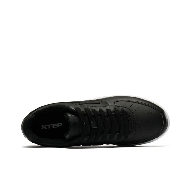 XTEP Air Force 1 Anti Slip And Wear Resistant Lightweight Low Top Skateboard Shoes Men's Black-3