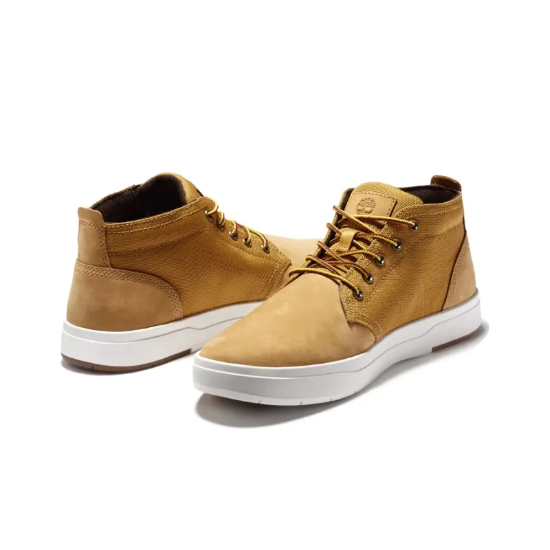 Timberland Davis Square Chukka Leather And Fabric Boots 'Wheat'-4