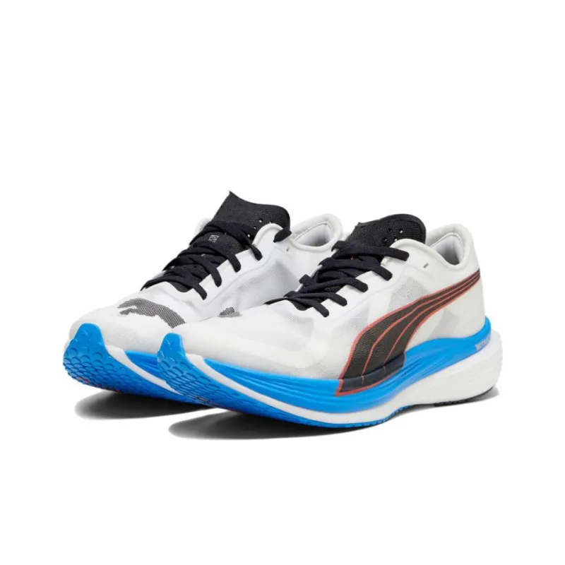 PUMA Deviate Nitro Elite 2 Cushioning, Slip Resistant, And Abrasion Resistant Low Top Running Shoes Men's White Blue-2