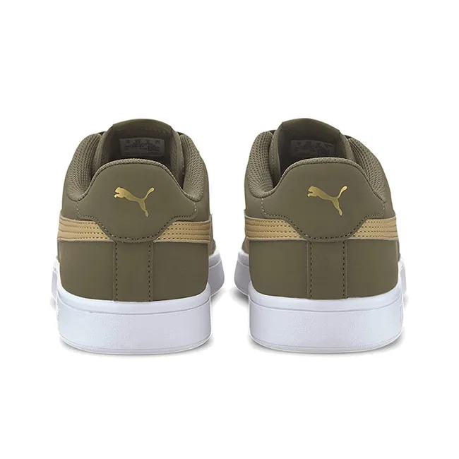 PUMA Smash V2 Buck Low-Top Skateboard Shoes Unisex Brown Yellow White-3