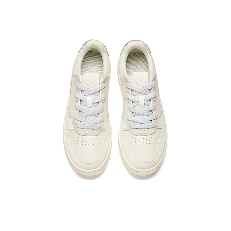Anta Life Collection Anti Slip Wear Resistant Low Top Skateboard Shoes Women's White Purple-3