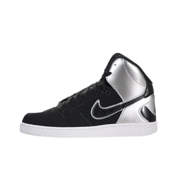 Nike Son Of Force Mid Slip-Resistant Cushioning Wear-Resistant High-Top Skateboard Shoes Men's Black Silver