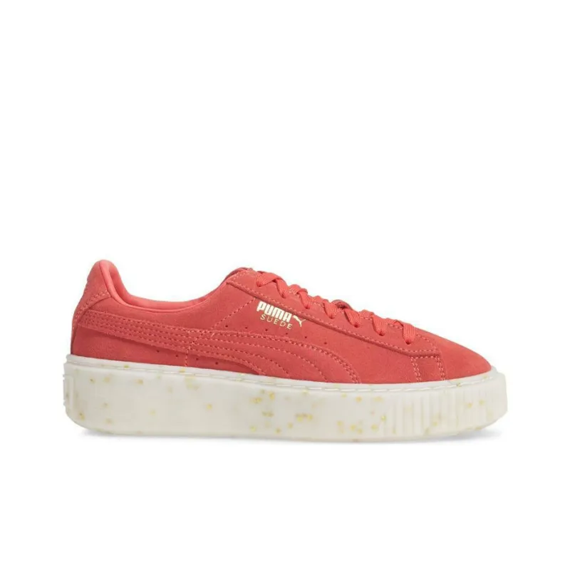 PUMA Suede Platform Board Shoes Red/Blue Women's-1