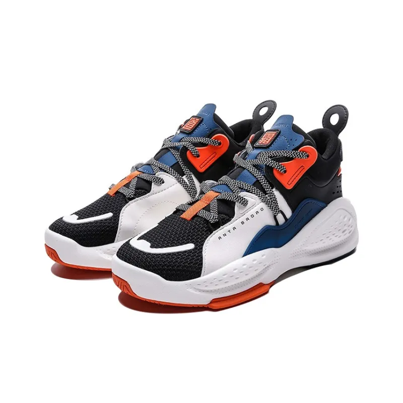 Anta Bastard Life Collection Mid Top Skateboard Shoes Men's White Blue Black-1