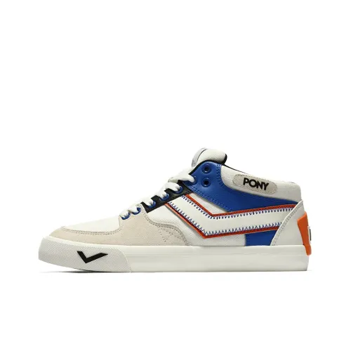 Pony Skateboard Shoes Men Low-Top White/Blue