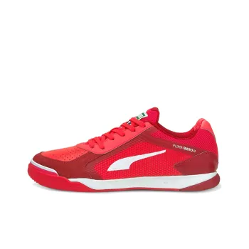 PUMA Ibero 3 Futsal Slip Resistant Cushioning Low Top Skateboard Shoes Men's White Red