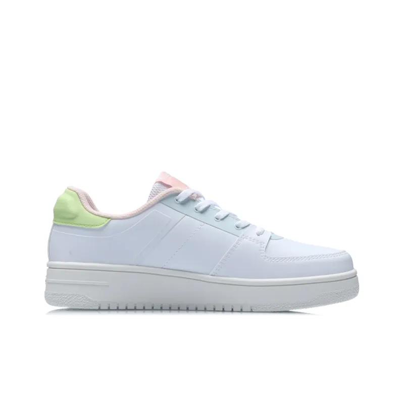 LiNing Oneplay Elegance Slip Resistant Breathable Lightweight Low Top Skateboard Shoes Women's Green White-1