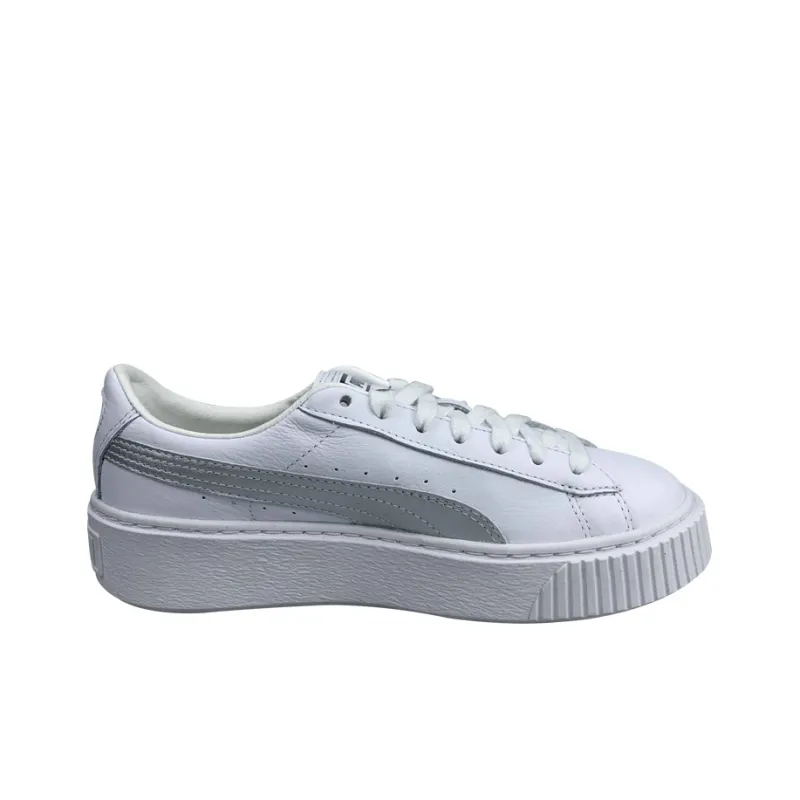 PUMA Basket Skate Shoes 'White Silver' Women's-1