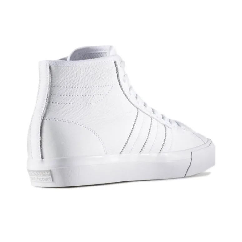 Adidas Originals Matchcourt Anti-Slip Wear-Resistant Mid-Top Skateboard Shoes Men's White-3