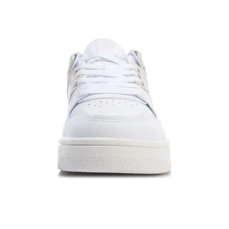 LiNing Tianji Anti-Slip Wear-Resistant Low-Top Skateboard Shoes Women's White Purple-3