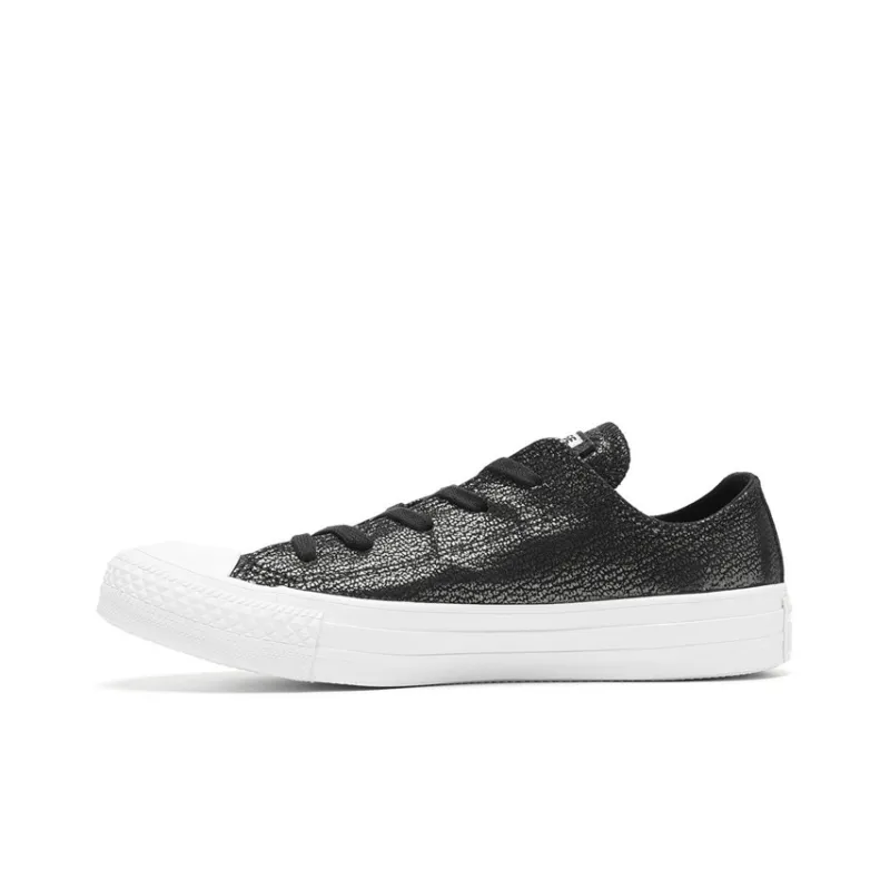 Converse All Star Ctas OX Slip Resistant Cushioning Low Top Skateboard Shoes Unisex Black Silver-0