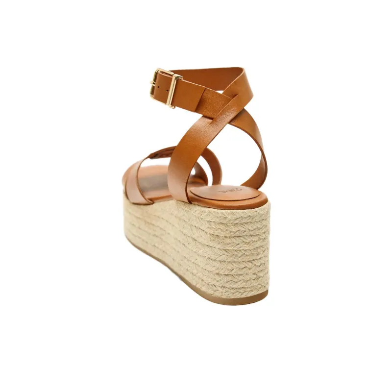 ZARA Strap Sandals Women's Brown-4