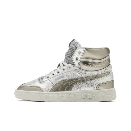 PUMA Ralph Sampson Skateboard Shoes Unisex Mid-Top Silver/Light Gray