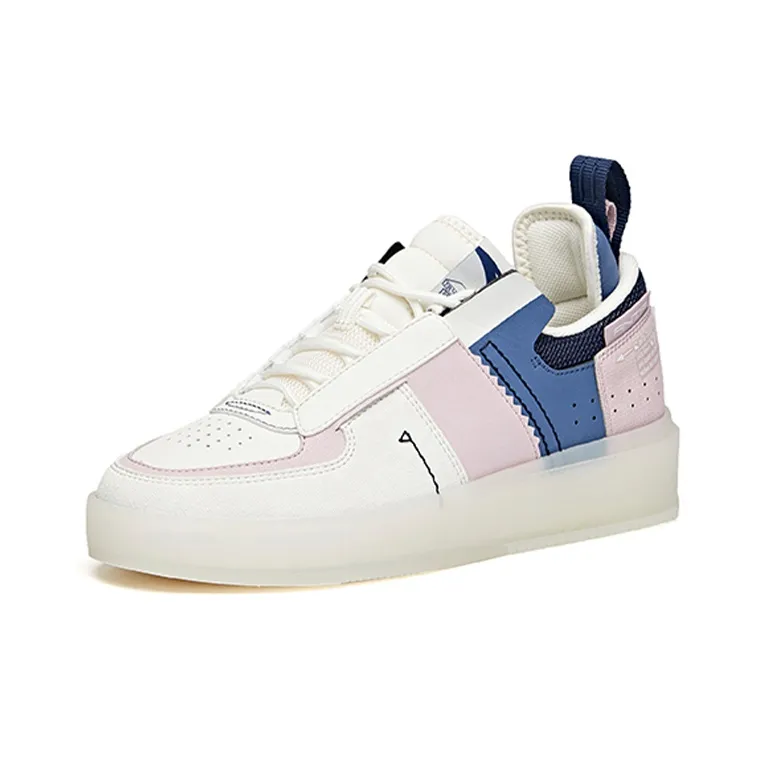 ANTA Skateboard Shoes Women's Low Top Ivory White/Gray Purple/Dusty Blue-2
