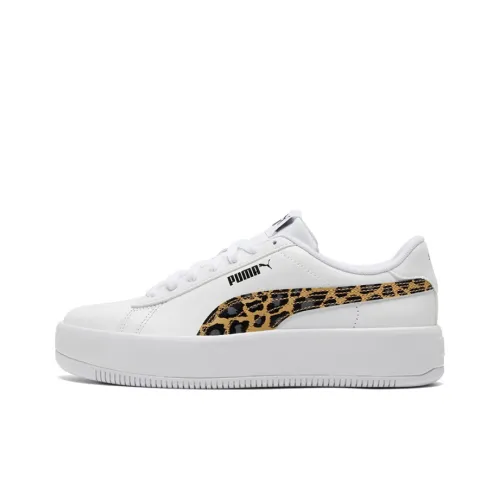 PUMA Platform Skateboard Shoes Women's Low-Top White/Black