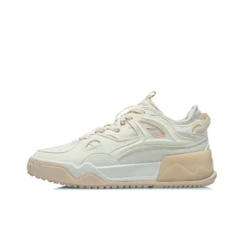 LINING CF Skateboard Shoes Women's Low Top Light Gray Pink/Ice Cream Brown