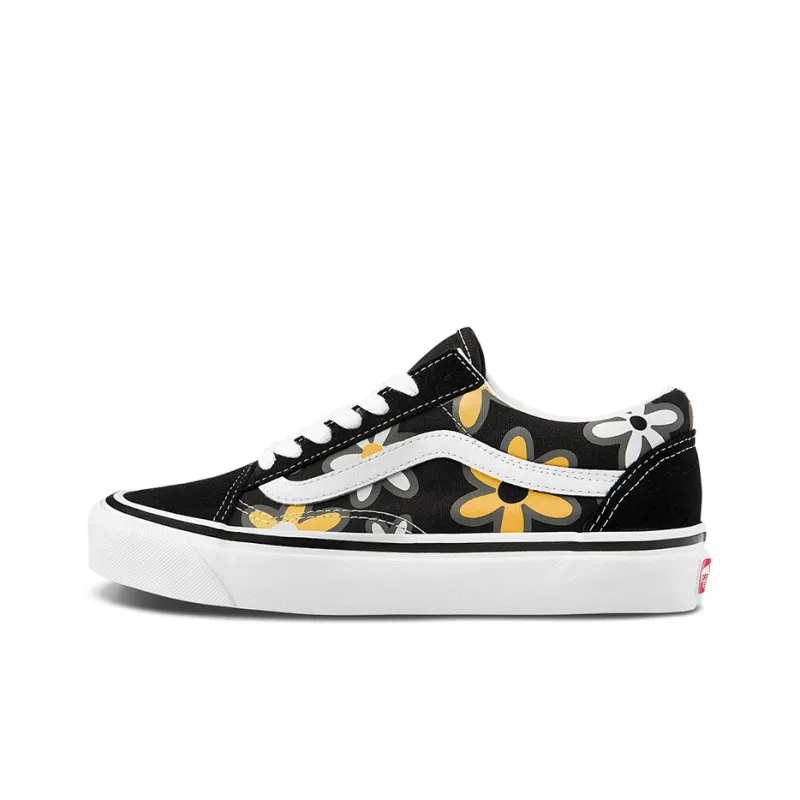 Vans Style 36 Retro Casual Skateboarding Shoes Unisex Black Printing 'Black Yellow White'-0