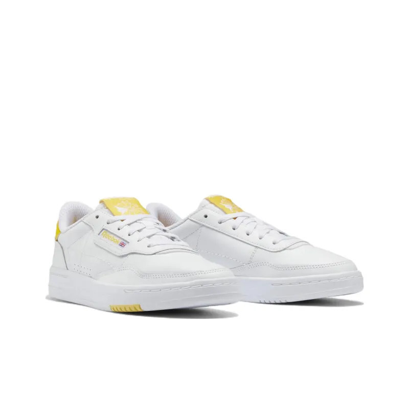 Reebok Court Peak Anti-Slip And Wear-Resistant Lightweight Low-Top Skateboard Shoes Women's White Yellow-2