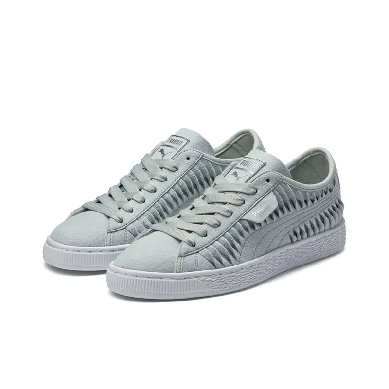 PUMA Suede Metallic Entwine 'Gray White' Women's-1