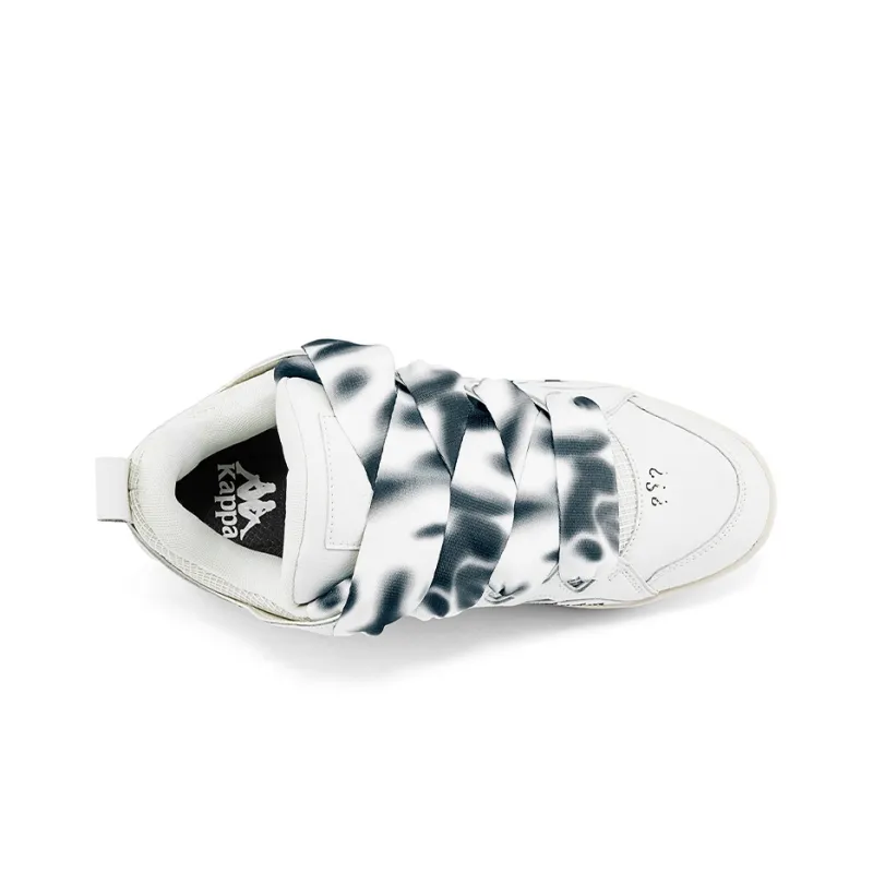 Kappa Puffy Shoes Lightweight Wear-Resistant Coverage Slip-Resistant Low-Top Skateboard Shoes Unisex White-5