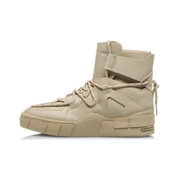 LiNing CF High Top Skateboard Shoes Women's Plain Khaki