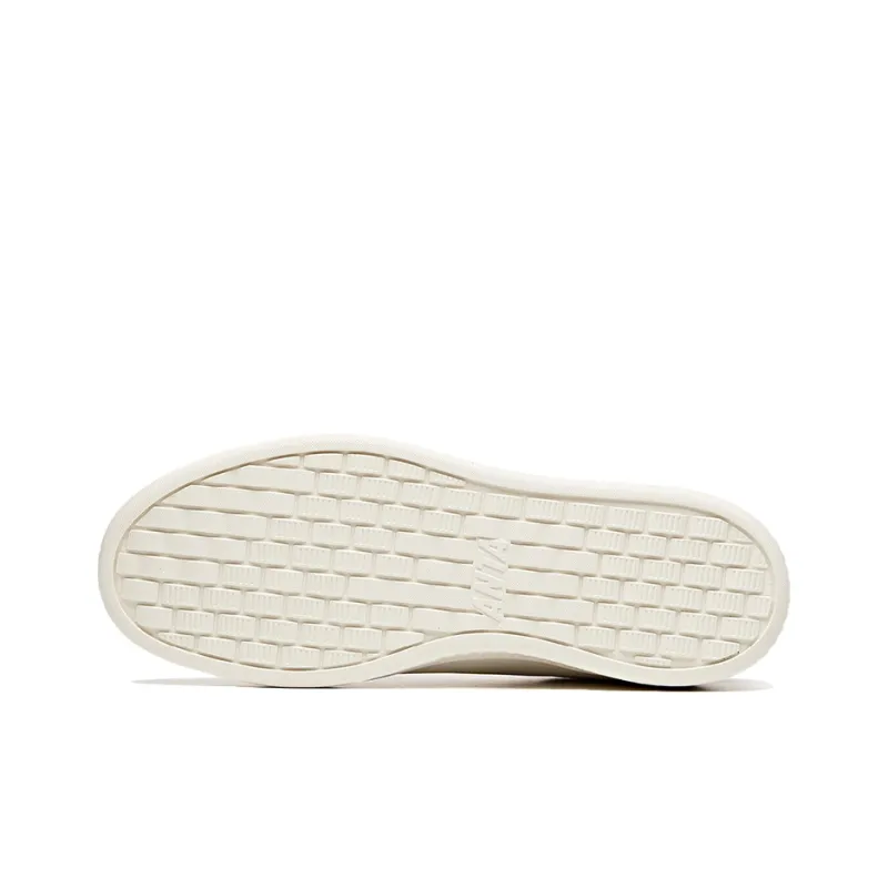Anta Life Collection Cushioning Wear Resistant Low Top Skateboard Shoes Men's Ivory White-4
