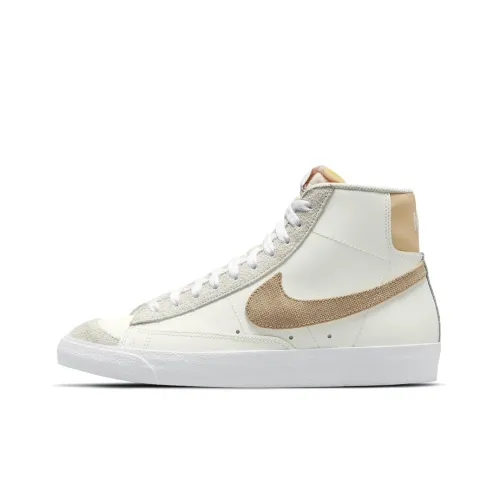 Nike Blazer Skateboard Shoes Men Mid-Top Beige Yellow