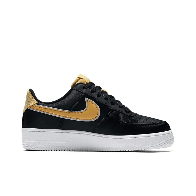 Nike Air Force 1 Low Satin Black Wheat Gold Women's-1