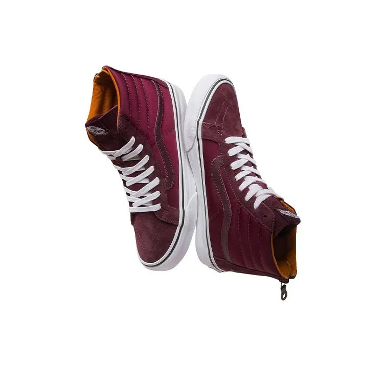 Vans SK8 HI Slim Zip Casual Skateboarding Shoes Red Wine Women's-3