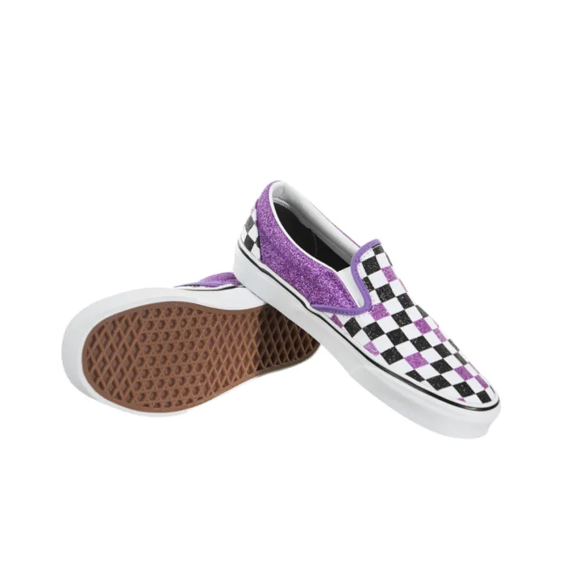 Vans Slip On 'Glitter Checkerboard Fairy Wren' Women's-4