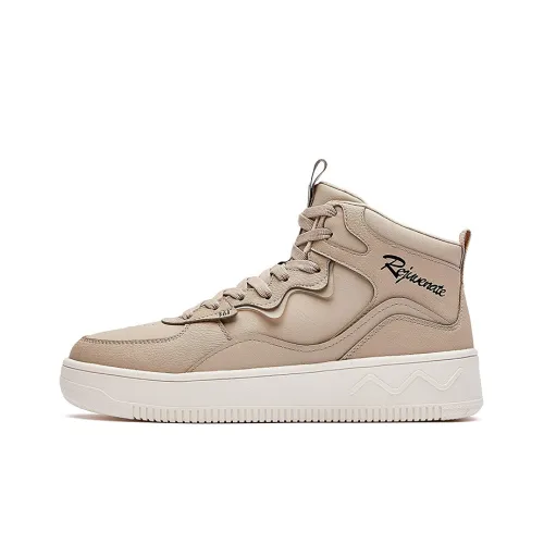 361° Wear-Resistant High-Top Skateboard Shoes Men's Light Bone