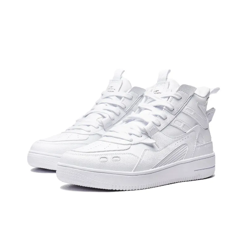 XTEP Reverse Warfare 2.0 Abrasion Resistant Breathable High Top Skateboard Shoes Men's White-1