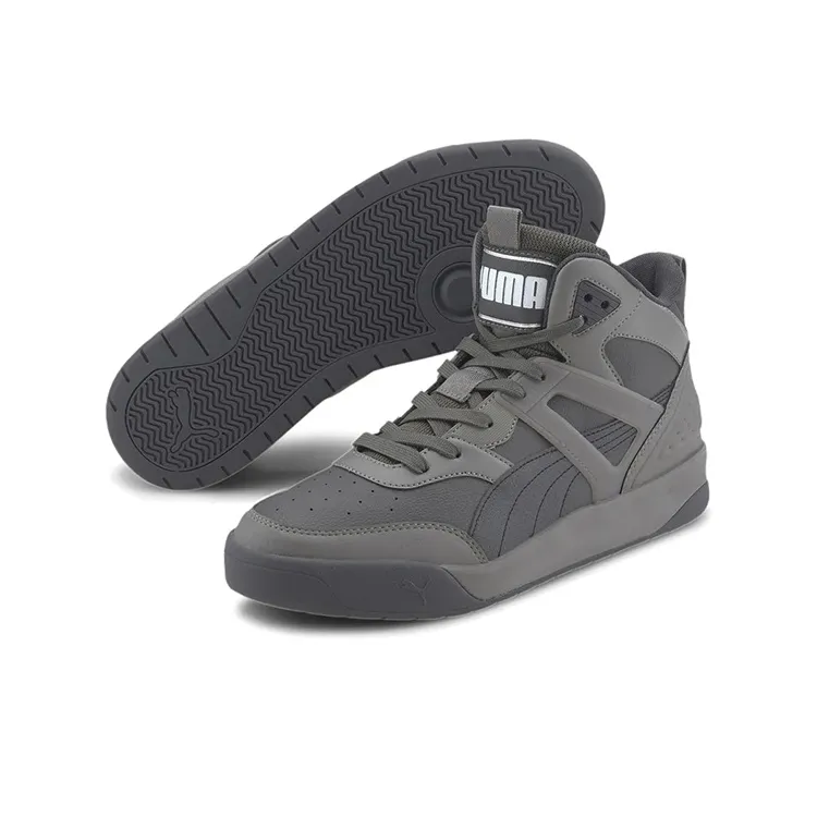 PUMA Backcourt Skateboard Shoes Men Mid Top Gray/White-4