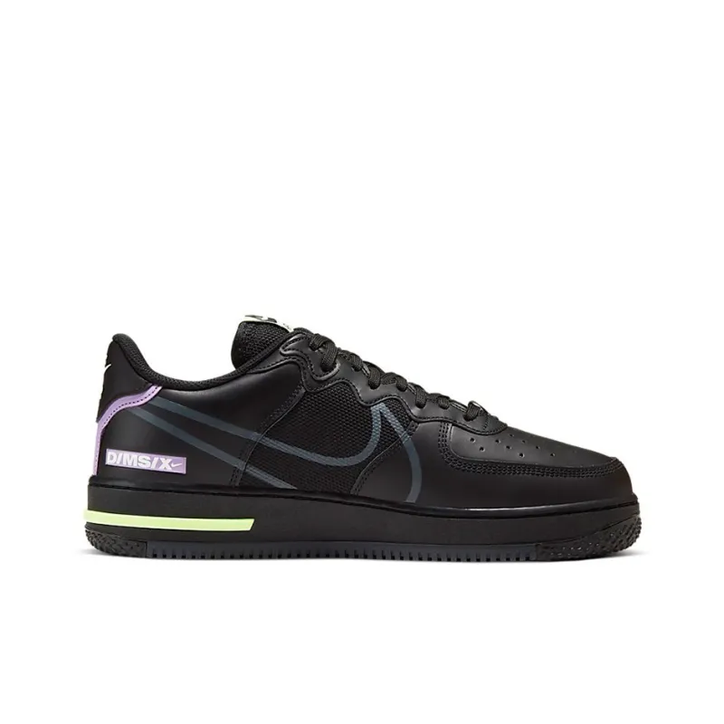 Nike Air Force 1 React Black Violet Star Barely Volt-1