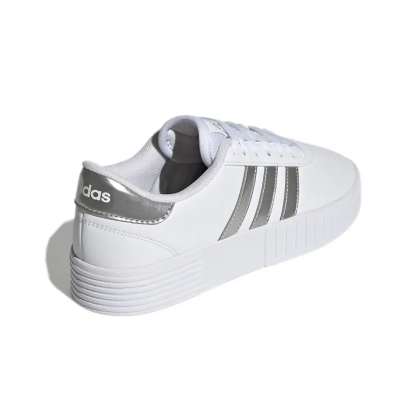 Adidas Neo Court Bold Abrasion Resistant Low Top Skateboard Shoes Women's Bright White-3