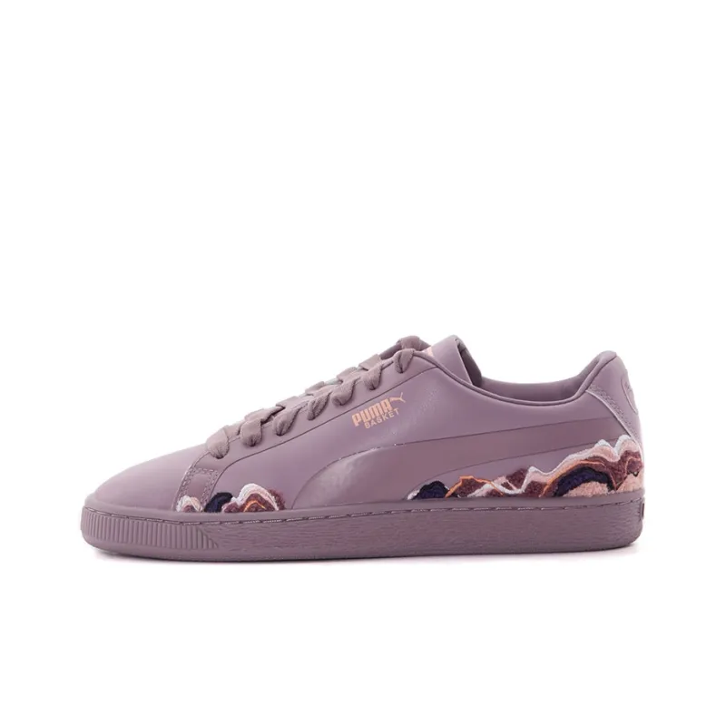 PUMA Basket Classic Balance Lightweight Breathable Low-Top Skateboard Shoes Women's Pink Purple-0