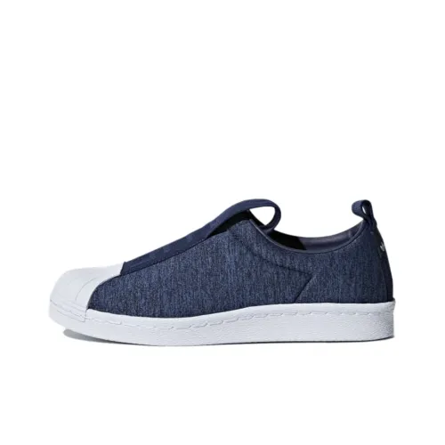 Adidas Originals SUPERSTAR BW3S Slip on Coverage Wear Resistant Low Top Skateboard Shoes Unisex Blue White