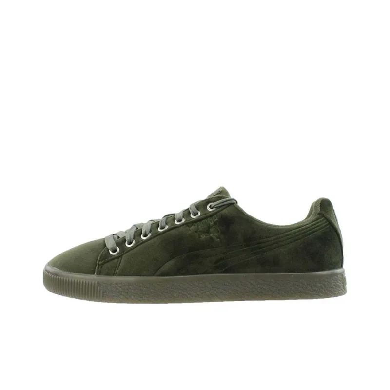 PUMA Clyde Series Skateboard Shoes Men Low-Top Army Green-0