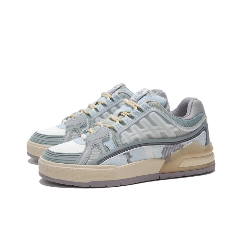 LiNing Millennium Era Low-Top Skateboard Shoes Women's Blue Gray-2