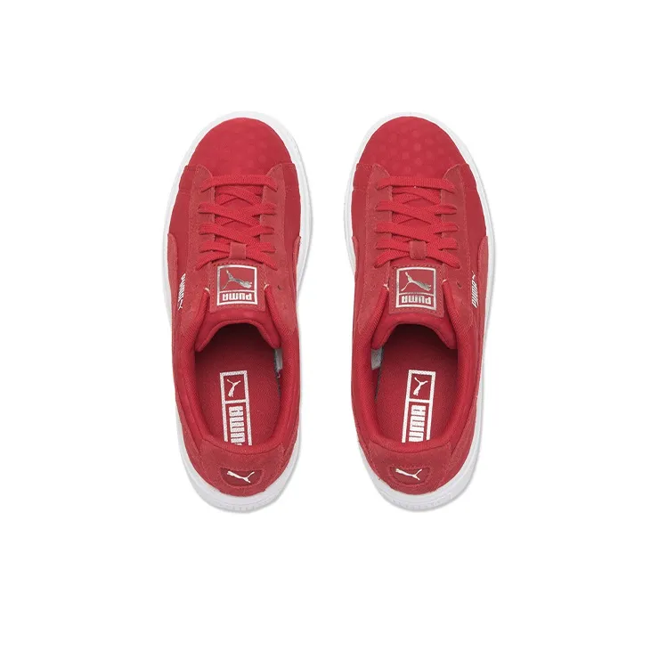 PUMA Basket Platform De Casual Sneakers Red/White Women's-3